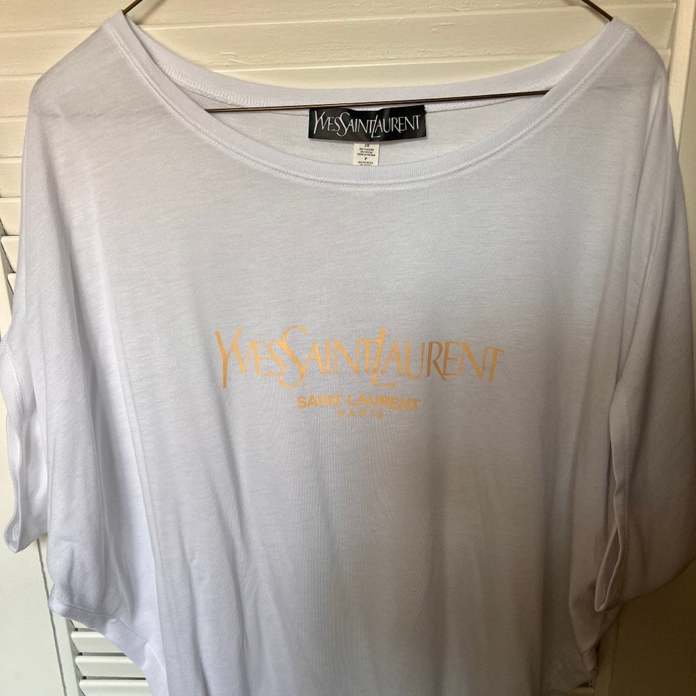 White YSL Ready to Wear Blouse Size Small